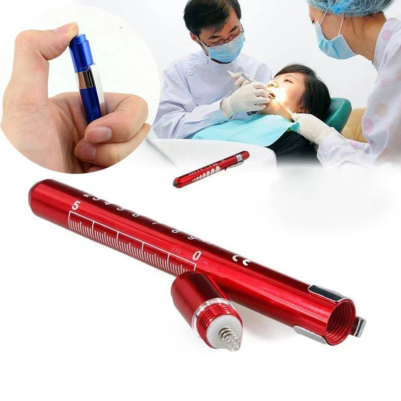 2Pcs Medical Pen Light Flashlight | LED Diagnostic Torch with Pupil Gauge for Doctors and Nurses