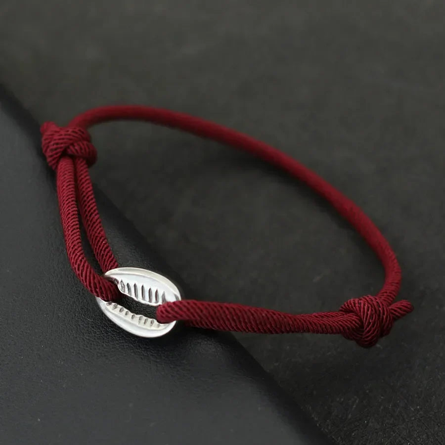 Handwoven Rope Macrame Bracelet for Men | Adjustable Shell Beach Surfer Bracelet
