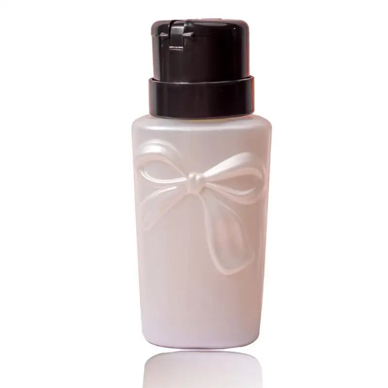 Push Down Plastic Bow Pump Dispenser Bottle | Refillable Nail Polish & Makeup Remover Container