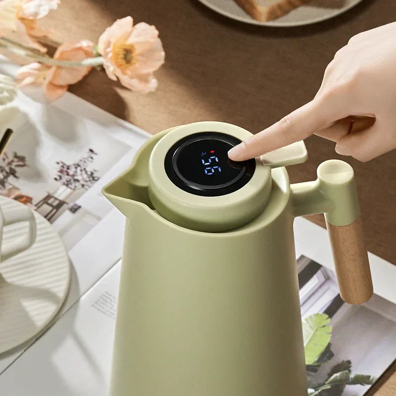 DecorBites™ Insulation Kettle: Large Capacity Thermos Bottle with One-Key Temperature Display.