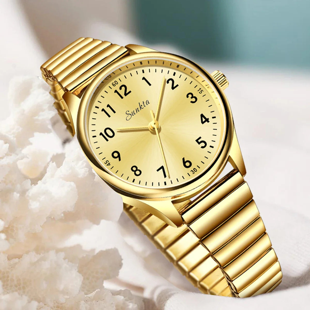 Gold Stainless Steel Women's Watch Quartz Minimalist