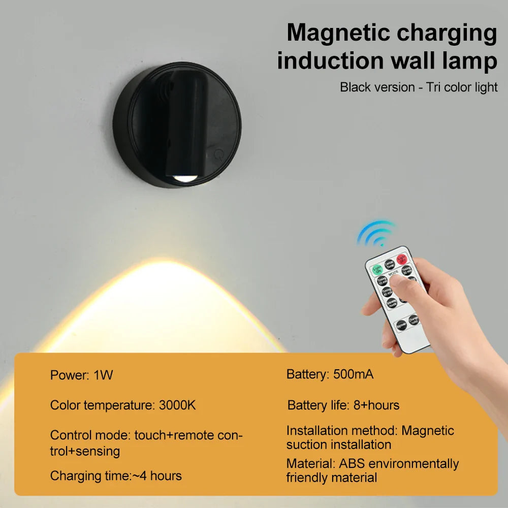LED Light Magnetic USB Rechargeable Wall Light | Dimmable Reading Spotlight
