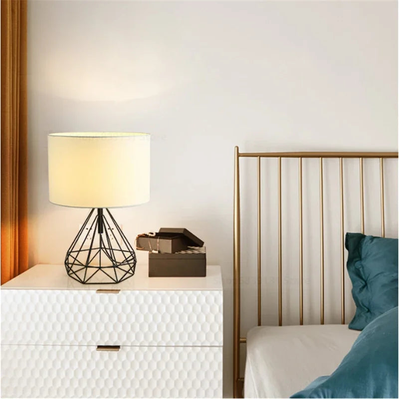 DecorBites™ Geometric Table Lamp: Nordic Retro Design for Home Decor & Study Room Lighting