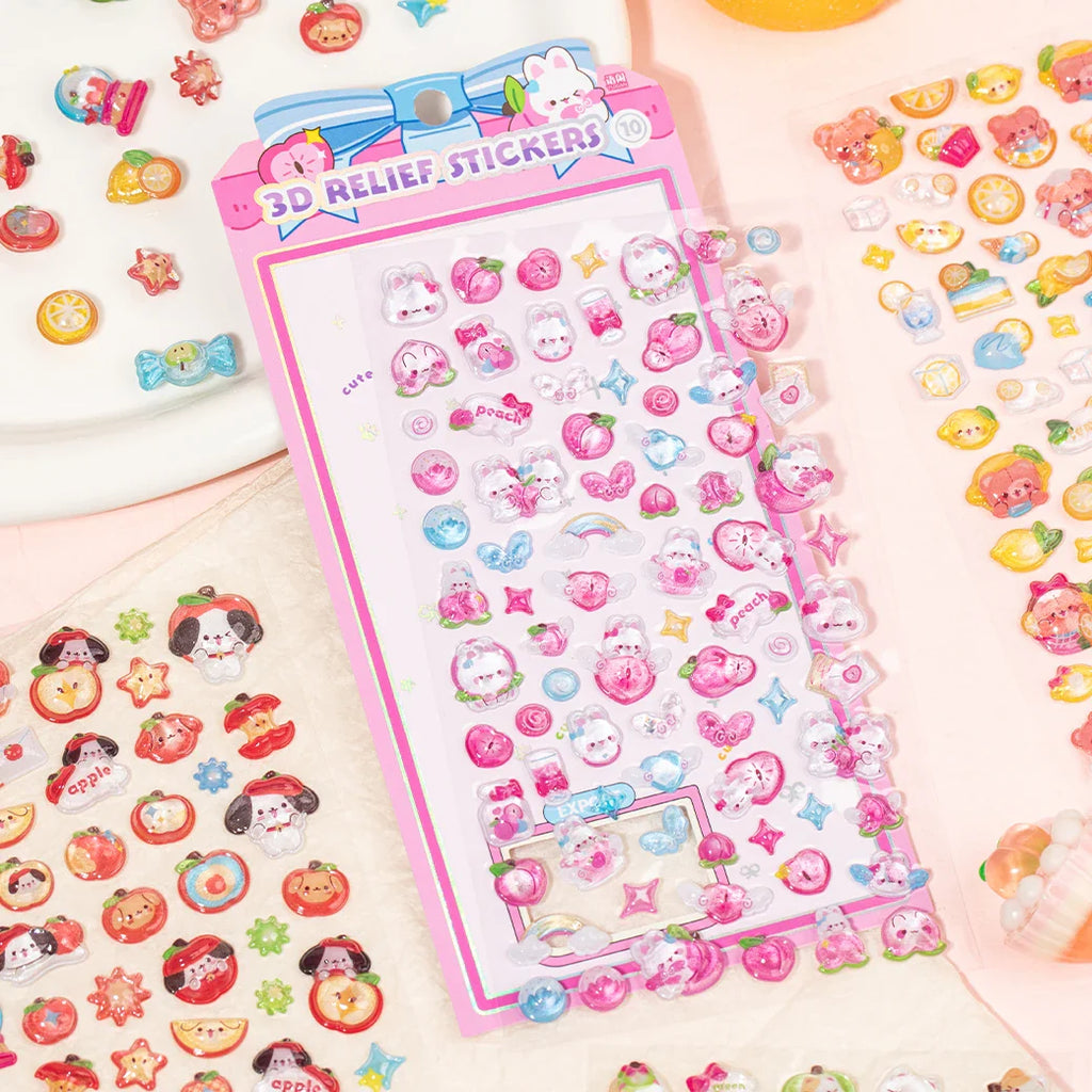 Mr.Paper 3D Relief Bead Stickers | Sweet Candy Party Series Kawaii Decor