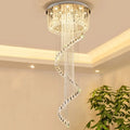 DecorBites™ Double Spiral Staircase Crystal Ceiling Chandelier for Modern Loft Decor