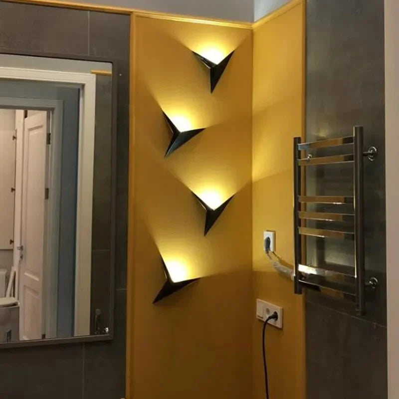 DecorBites™ Elegant Triangular LED Wall Lamp for Bedroom Study Hotel Room