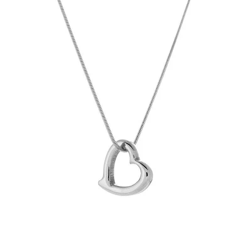 316L Stainless Steel Heart Necklace with Delicate Chain | Hypoallergenic Jewelry Gift for Women