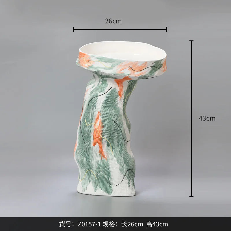 DecorBites™ Abstract Irregular Pattern Ceramic Vase for Home Decoration