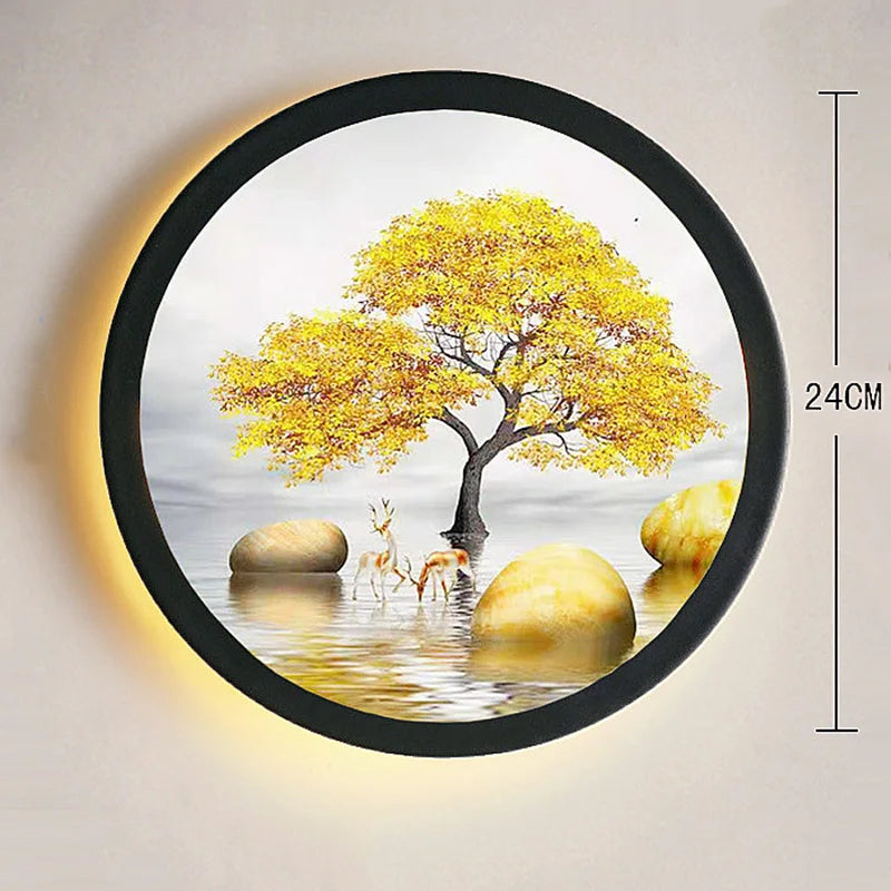 DecorBites™ Industrial Acrylic Round Wall Lamp | Vintage Mural Sconces for Bedroom Decor