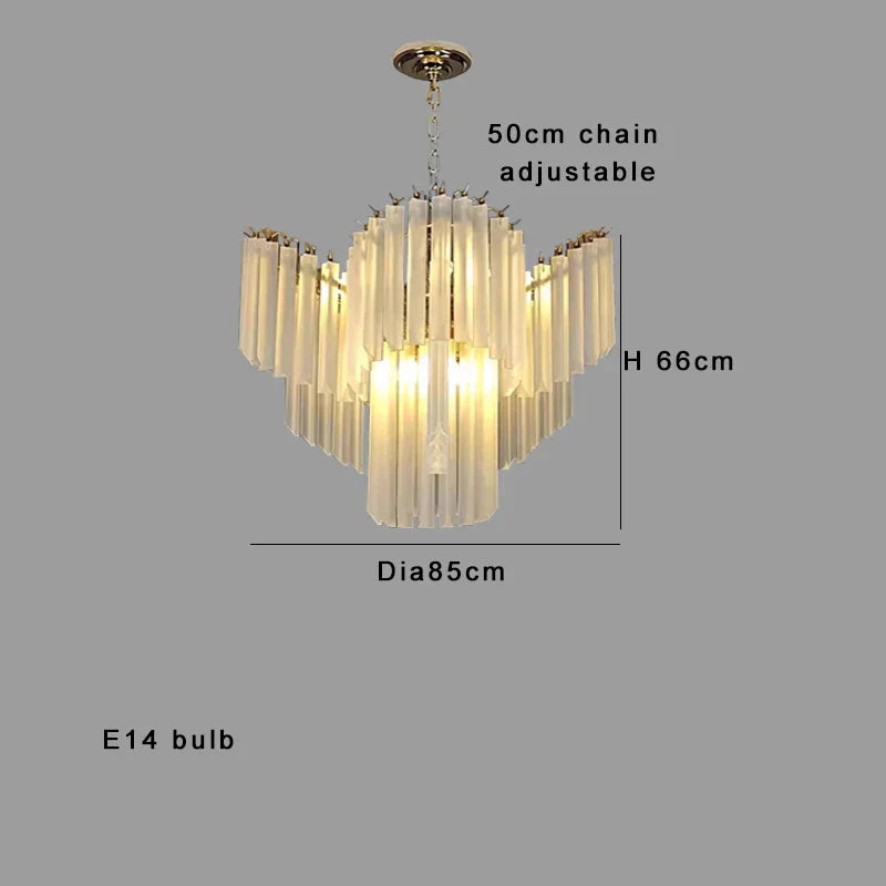 DecorBites™ Crystal Glass Chandelier Elegant Luxury Vintage Hanglamp French Lamparas