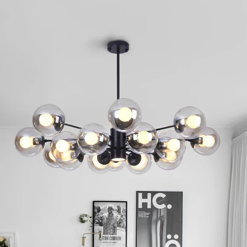 DecorBites™ Glass Ball LED Chandelier for Bedroom and Dining Room