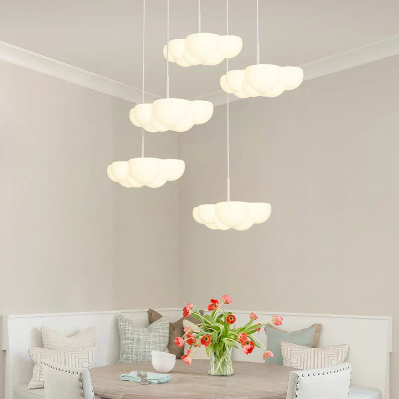 DecorBites™ Cloud White Modern Chandelier Floating Pendant Lamp Kitchen Island Light