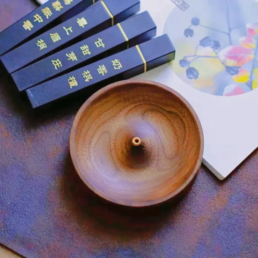 Solid Wood Incense Stick Holder | Handmade Tea Ceremony Incense Burner Tray