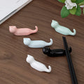 set Chopstick Rest Table Decor Ceramic Frog Chopsticks Spoon Rack Holder Durable Ornaments Set Fork Knife Stand Cat Tableware