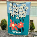 DecorBites™ Cozy Knit Throw Blanket with Fringe - Soft & Reversible Bed Sofa Decor