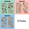 3Packs PET Cartoon Die-Cut Stickers | Journal Decorative Stickers for DIY Scrapbooking and Crafts
