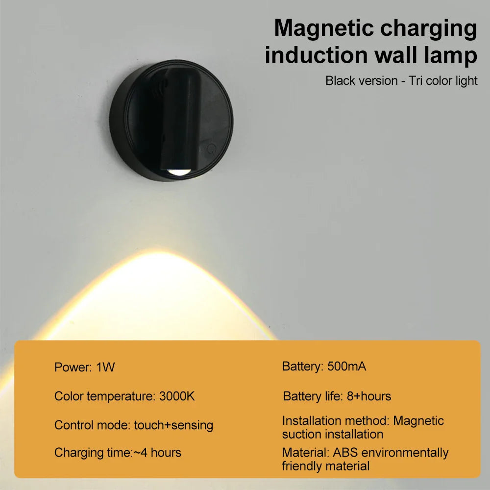 LED Light Magnetic USB Rechargeable Wall Light | Dimmable Reading Spotlight