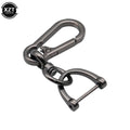 360 Degree D Shape Rotating Horseshoe Buckle Leather Braided Car Keychain | Auto Key Ring Pendant