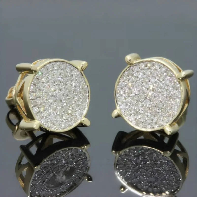Square Cubic Zirconia Stud Earrings | Vintage Style for Women and Men