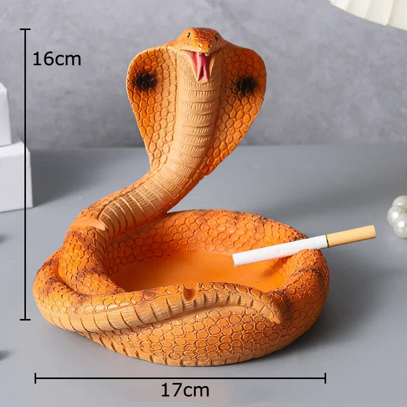 "DecorBites™ Cobra Ashtray: Resin Office Smoking Accessories & Weed Ashtray Gift for Boyfriend"