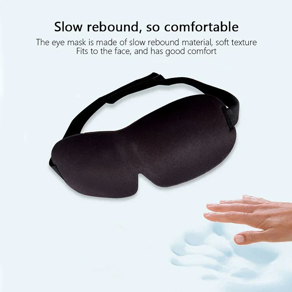3D Sleep Mask for Travel and Nap | Lightweight Eye Cover with Storage Bag and Earplugs