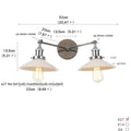 DecorBites™ Industrial LED Wall Light Fixture with Pull Chain Switch, 2 Heads Bedside Lamp