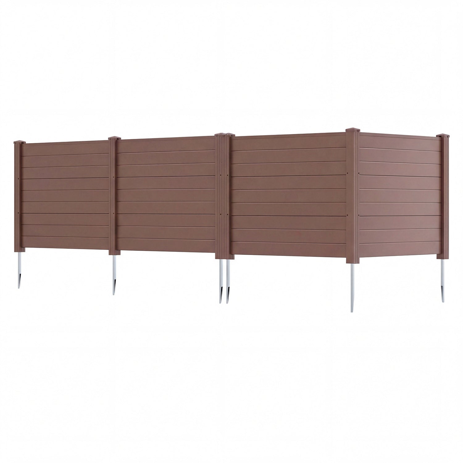 Set of 2 48 x 38 Inch Air Conditioner Fence 2 Panels with Metal Ground Stakes-Gray