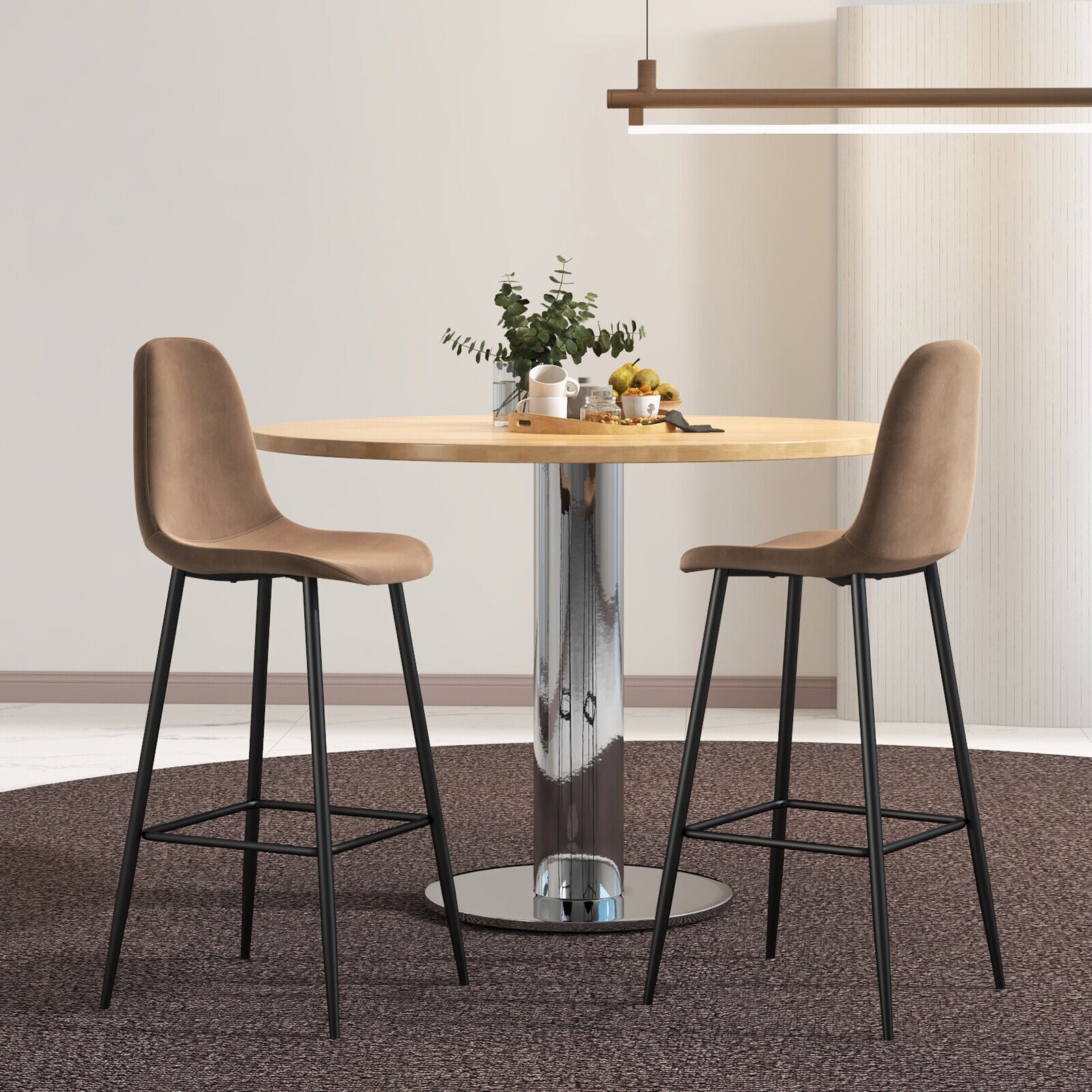 29.5 Inches High Back Bar Stools Set of 2