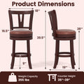 Set of 2 Counter Height Swivel Barstools with High Backs and Footrests