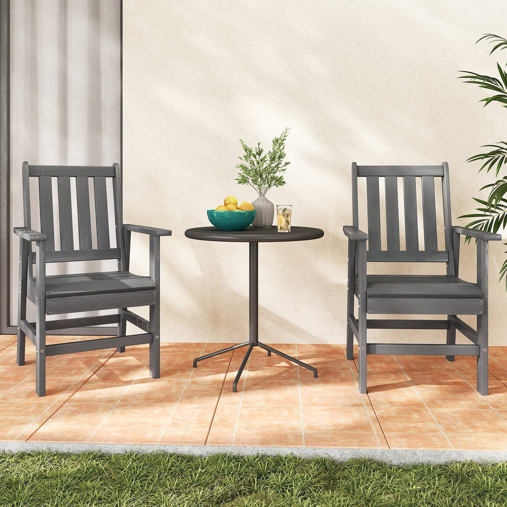 Set of 2 Patio Dining Chairs with Wide Armrests