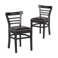 Set of 2 Wooden Dining Chair with Rubber Wood Legs for Restaurant