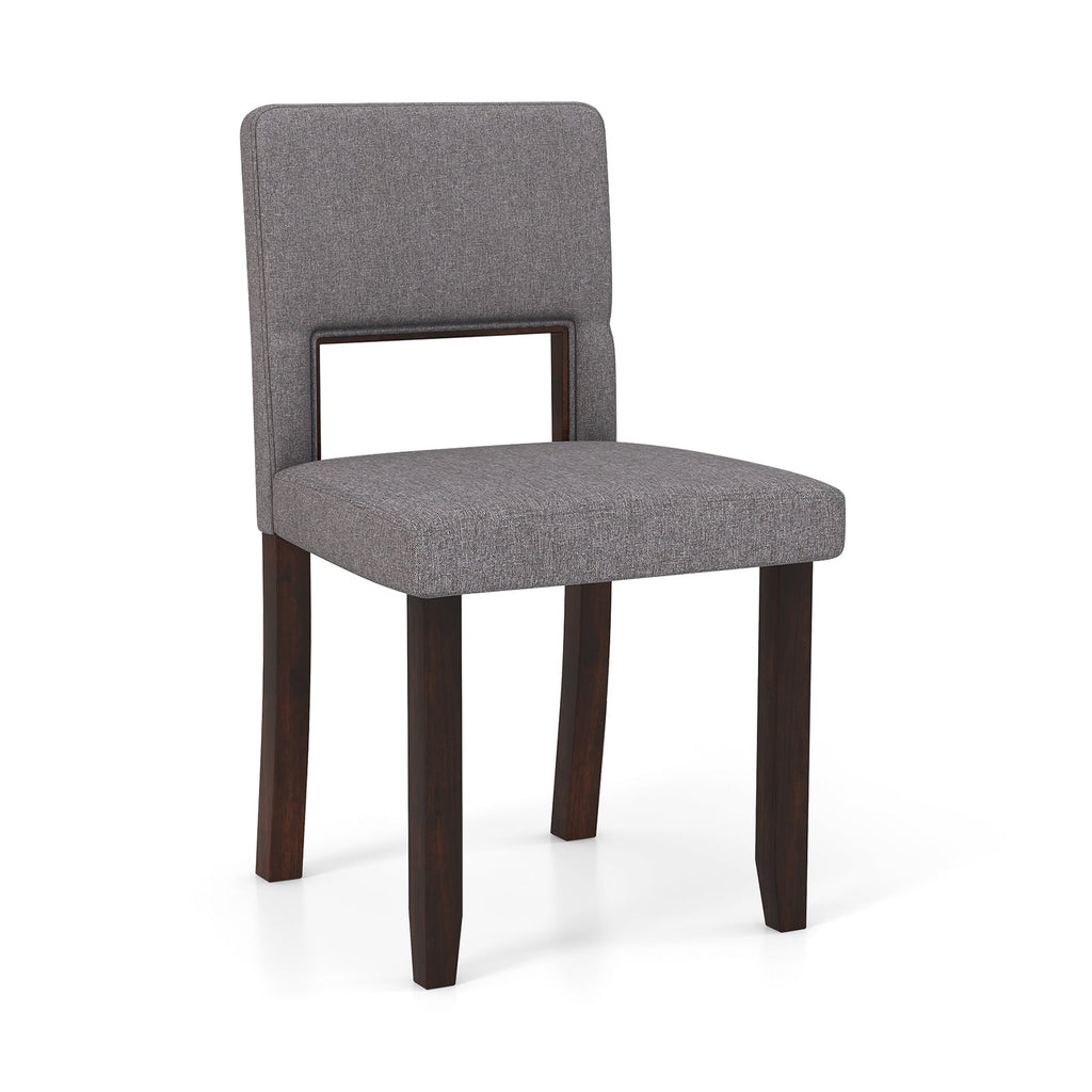Set of 2 Wooden Dining Chair with Acacia Wood Frame Padded Seat and Back