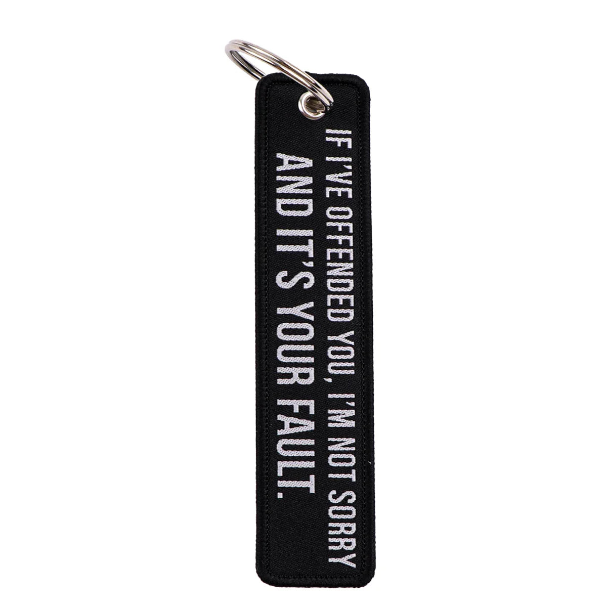 Rock and Roll Key Fob | Black Embroidery Key Tag for Bags and Gifts