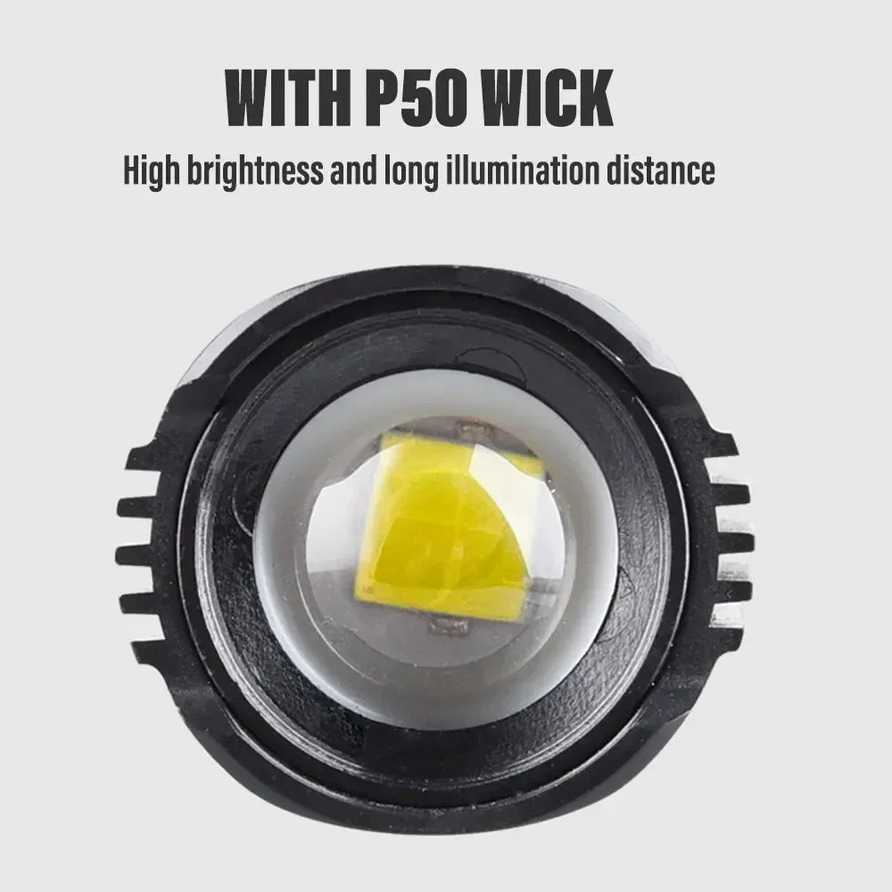 Super Bright LED Flashlight with P50 Beads | Zoomable Rechargeable Torch