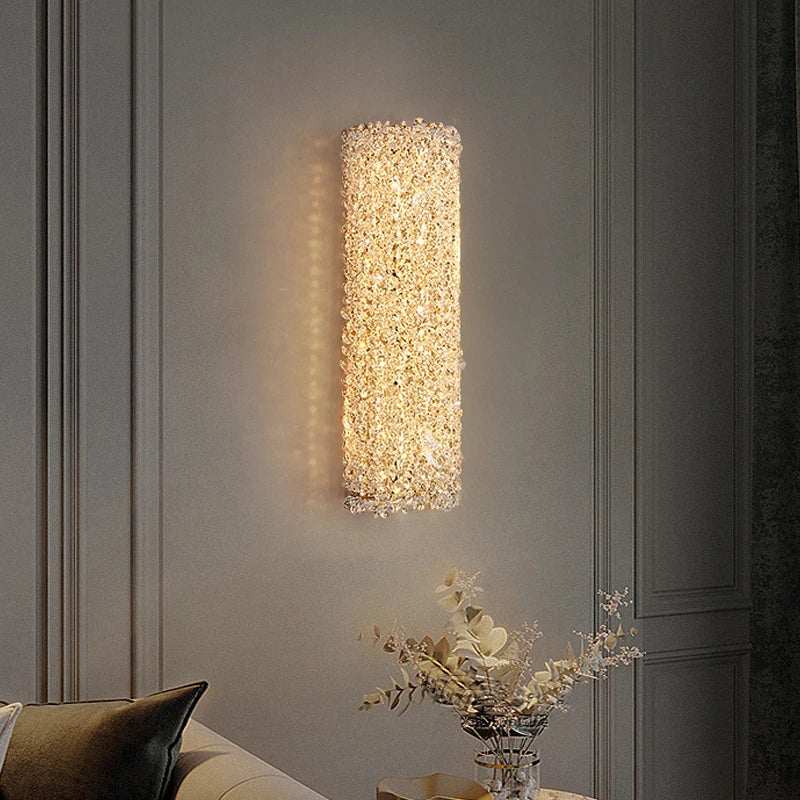 DecorBites™ Crystal Wall Sconce | Modern Designer Copper Wall Lamp for Home Decor Lighting