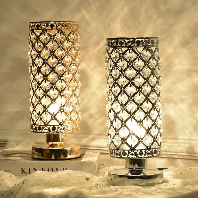 DecorBites™ Crystal Touch Bedside Lamp Dimmable USB Charging Eye-Protection Design