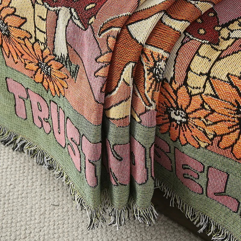 DecorBites™ Double-sided Ethnic Tapestry Sofa Blanket