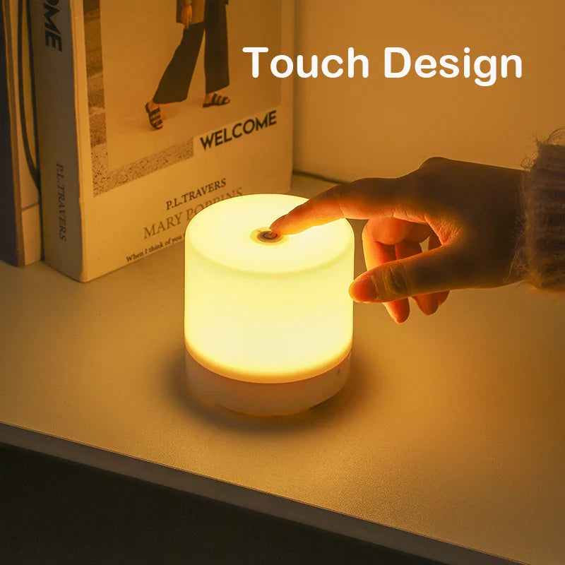 Creative USB Bedside Lamp with Touch Dimming | LED Night Light for Reading