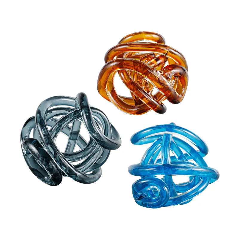 DecorBites™ Glass Coil Ball Sculpture Decorative Figurine