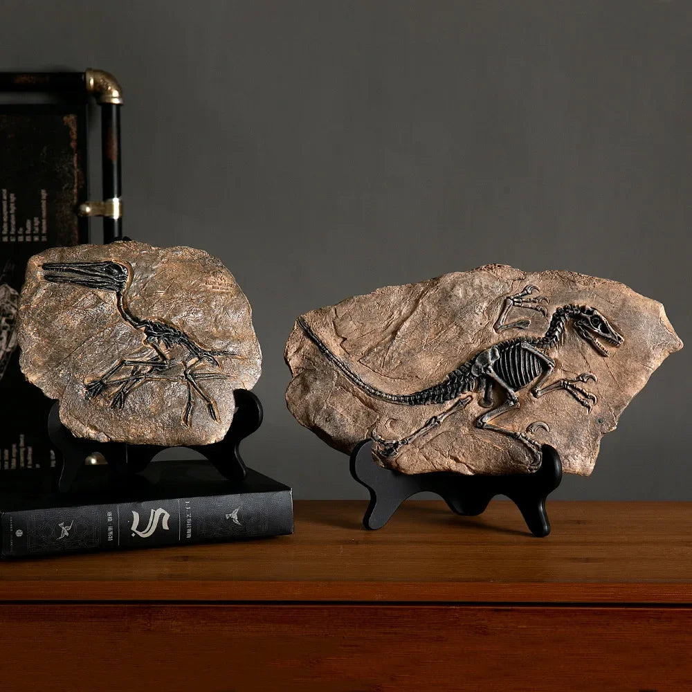 DecorBites™ Dino Fossil Resin Craft: Retro Animal Statue, Indoor Living Room Decor & Gift