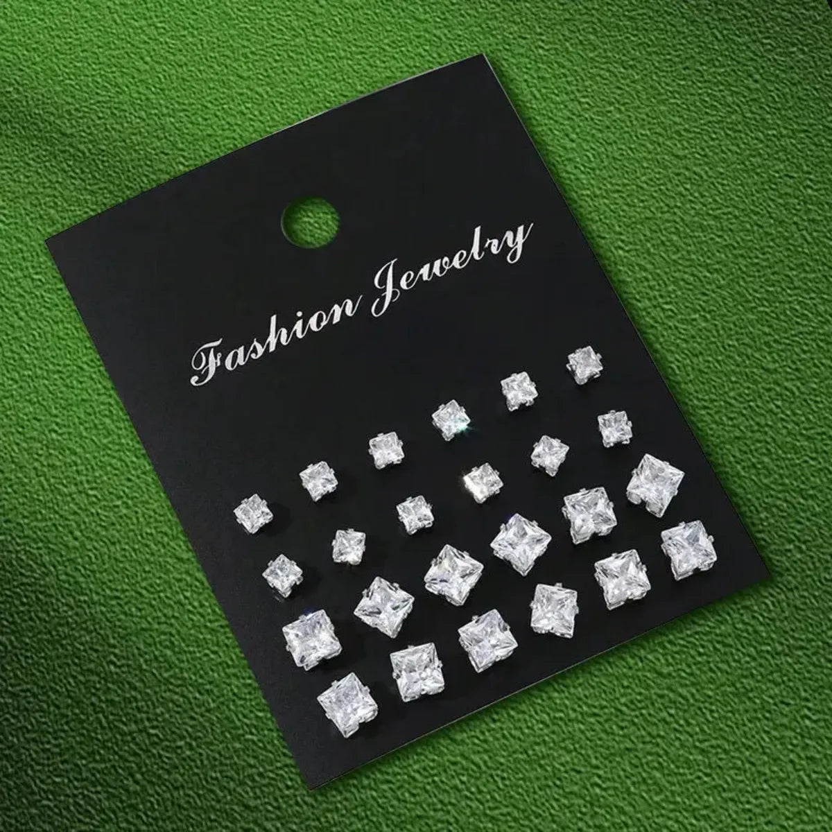 12 Pairs Stainless Steel Stud Earrings Set for Women Men | Zircon Bud Jewelry Gift Set