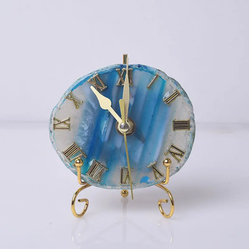 DecorBites™ Agate Stone Gold Digital Clock for Home Decoration