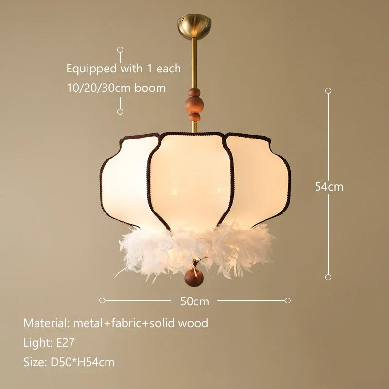 DecorBites™ French Vintage Fabric Chandelier Pendant Lamp - LED Hanging Light for Home and Restaurant