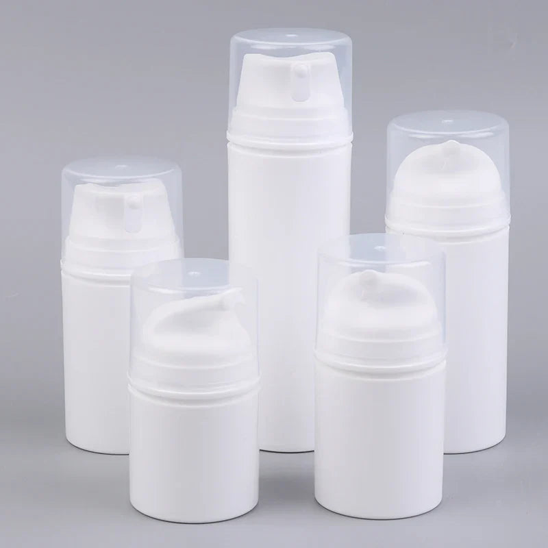 Airless Cosmetic Travel Size Vacuum Pump Bottles | Refillable Emulsion Dispenser Set