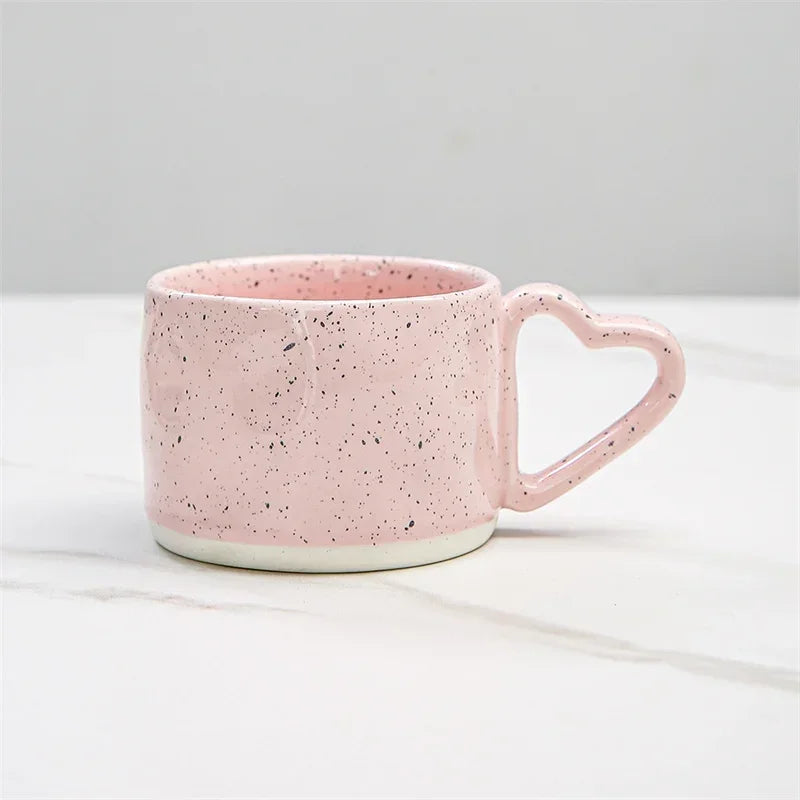 DecorBites™ Love Handle Ceramic Cup | Breakfast Tea Coffee Mug | Office Valentine's Day Gift