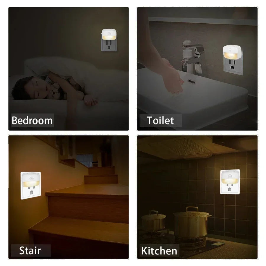 Motion Sensor Night Light | LED Plug-in PIR Lamp for Hallway, Stairs, Bedroom