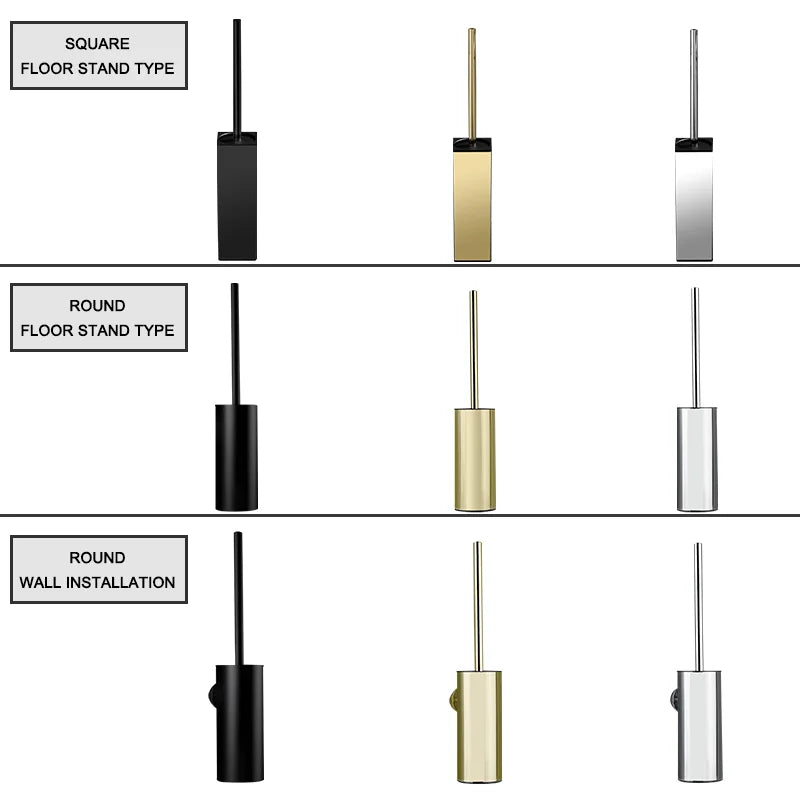 DecorBites™ Gold Toilet Brush Set with Wall Mount Holder
