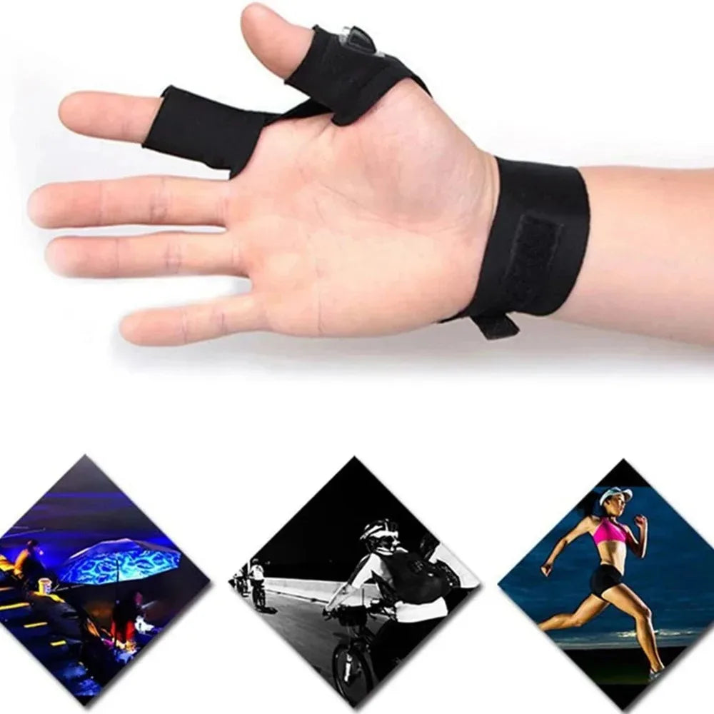 LED Flashlight Gloves | Waterproof Fingerless Illumination Gloves for Running, Cycling, Camping, Hiking, Rescue