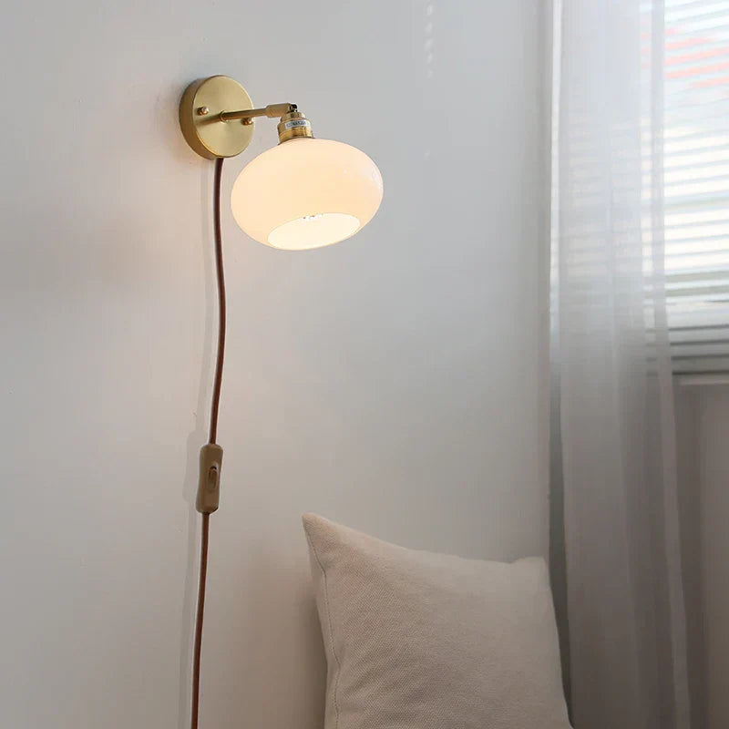 DecorBites™ Japanese Style LED Wall Sconce Glass Rotate Pull Chain Switch Stair Light