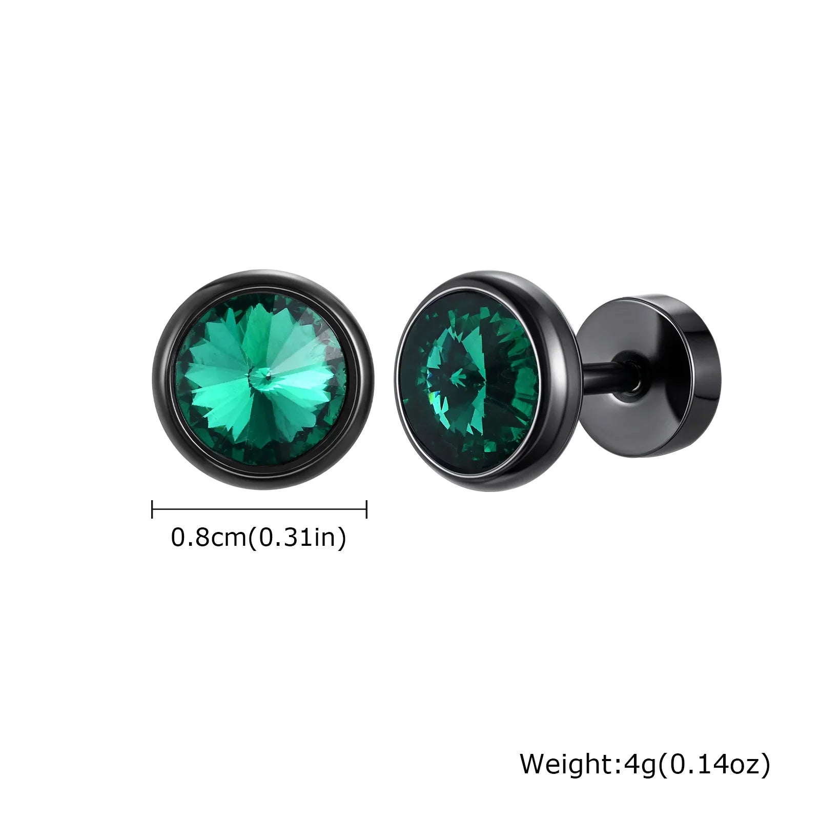 Stainless Steel Men’s Earrings | 8mm Multi-Faceted Screw Back Stud